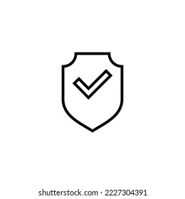 Shield check mark icon vector illustration. Protection approve sign. Insurance icon