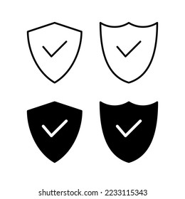 Shield check mark icon vector for web and mobile app. Protection approve sign. Insurance icon