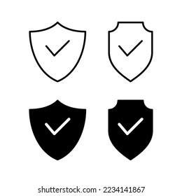 Shield check mark icon vector for web and mobile app. Protection approve sign. Insurance icon