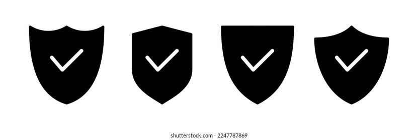 Shield check mark icon vector for web and mobile app. Protection approve sign. Insurance icon