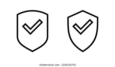 Shield check mark icon vector illustration. Protection approve sign. Insurance icon