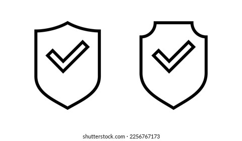 Shield check mark icon vector illustration. Protection approve sign. Insurance icon