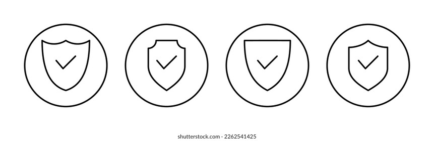 Márquela marca vector de icono para aplicaciones web y móviles. Signo de aprobación de protección. Icono de seguro
