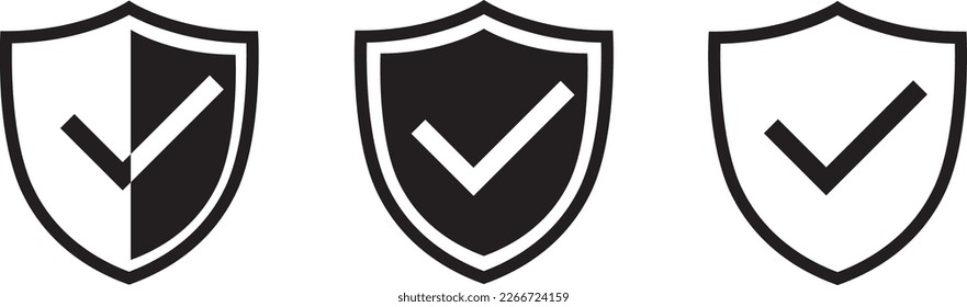 Shield check mark icon vector illustration