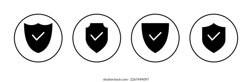Shield check mark icon vector for web and mobile app. Protection approve sign. Insurance icon