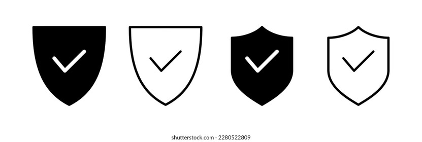 Shield check mark icon vector for web and mobile app. Protection approve sign. Insurance icon