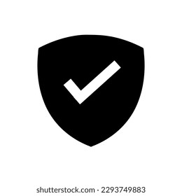 Shield check mark icon vector illustration on white background 