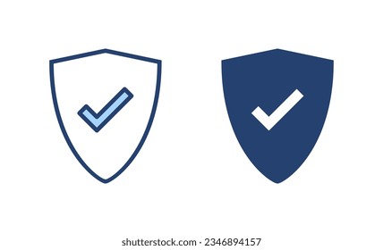Shield check mark icon vector. Protection approve sign. Insurance icon