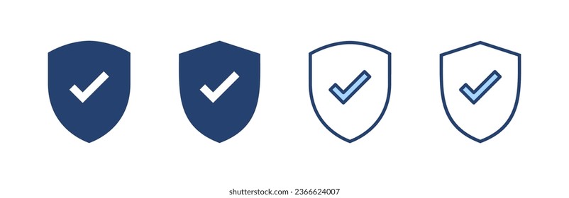 Shield check mark icon vector. Protection approve sign. Insurance icon