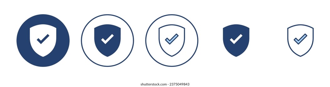 Shield check mark icon vector. Protection approve sign. Insurance icon
