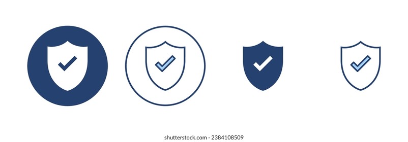 Shield check mark icon vector. Protection approve sign. Insurance icon