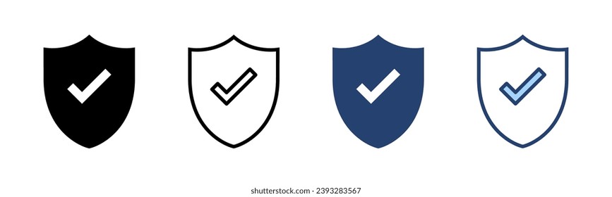 Shield check mark icon vector. Protection approve sign. Insurance icon