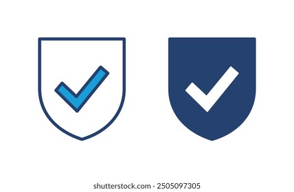 Shield check mark  icon vector. Protection approve sign. Safe icon vector
