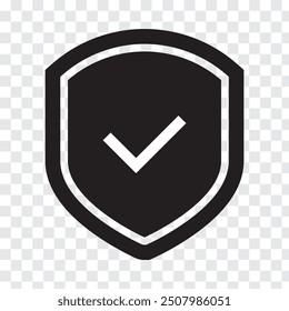 Shield and Check Mark icon vector. logo style vector illustration.