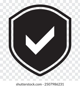 Shield and Check Mark icon vector. logo style vector illustration.