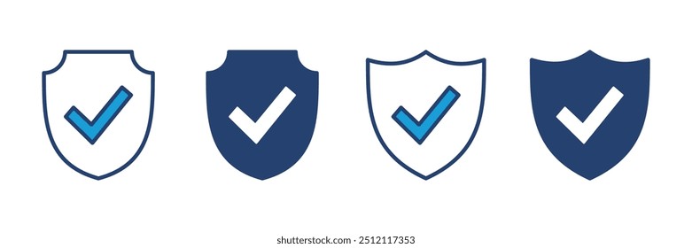 Shield check mark  icon vector. Protection approve sign. Safe icon vector