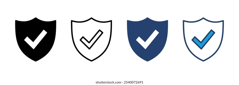Shield check mark  icon vector. Protection approve sign. Safe icon vector