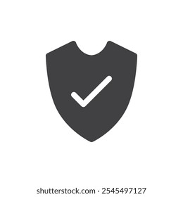 Shield check mark icon Vector logo outline