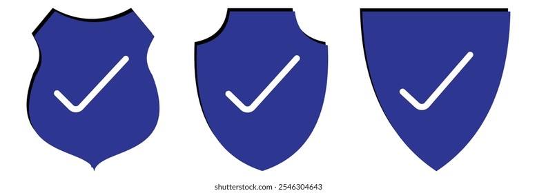 Shield check mark icon vector illustration. Shield with a checkmark in the middle Protection icon with white background eps 10.