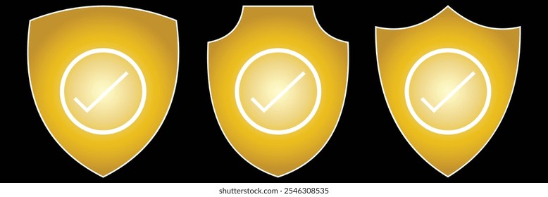 Escudo con Ilustración vectorial de icono de marca de verificación sobre fondo aislado eps 10.