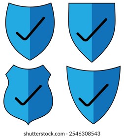 Shield  with check mark icon vector illustration on isolated background eps 10.