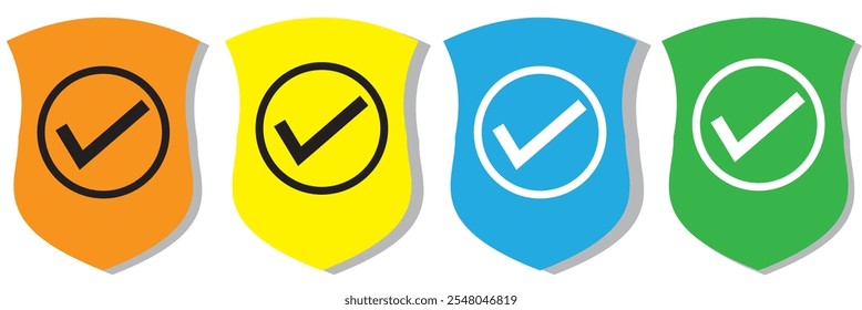 Shield check mark icon vector illustration