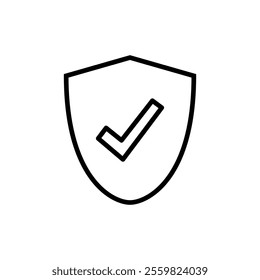 Shield check mark icon vector. Protection approve sign. Insurance icon