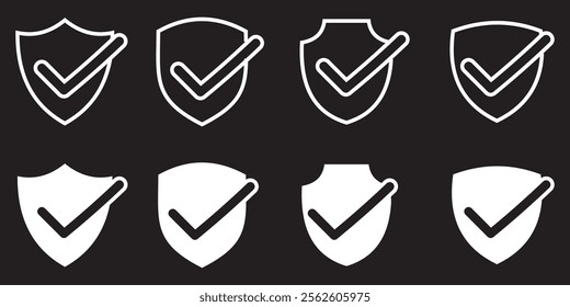 Shield check mark icon vector illustration. Protection approve sign. design eps 10