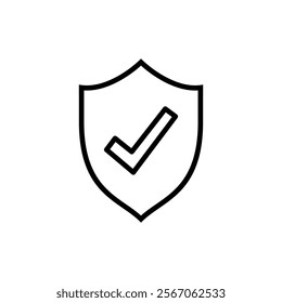 Shield check mark icon vector. Protection approve sign. Insurance icon