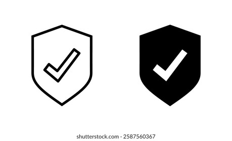 Shield check mark icon vector. Protection approve sign. Insurance icon