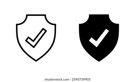Shield check mark icon vector. Protection approve sign. Insurance icon