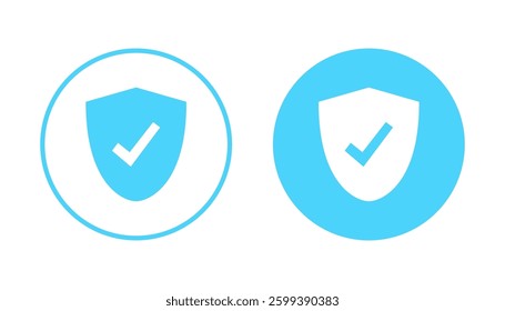 Shield check mark icon vector. Protection approve sign. Insurance icon
