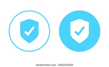 Shield check mark icon vector. Protection approve sign. Insurance icon