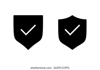Shield check mark icon vector illustration. Protection approve sign. Insurance icon