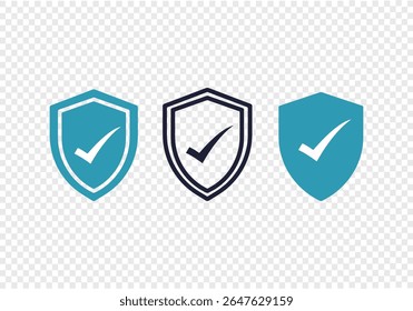 Ilustração de vetor de ícone de marca de seleção de escudo
