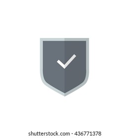 shield with a check mark icon. vector illustration
