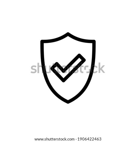 Shield check mark  icon vector. Protection approve sign. Safe icon vector