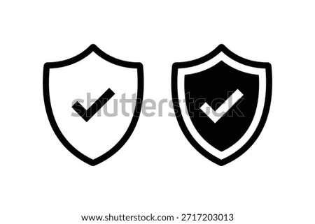 Shield with check mark icon vector