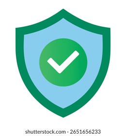 Shield with Check Mark Icon for Verified Security Symbol