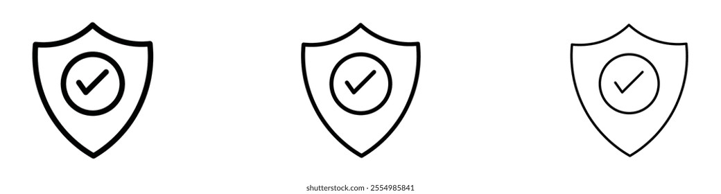 Shield check mark icons in tree different stroke sizes