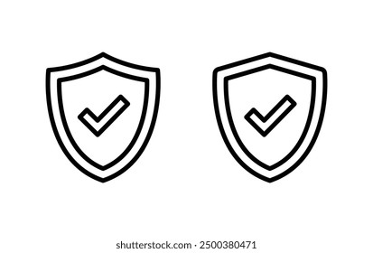 Shield with check mark icon.Security Shield Icons with Check Mark