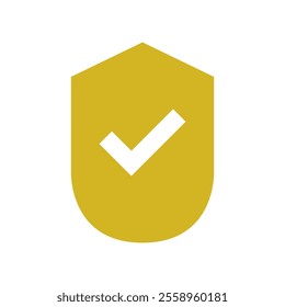 Shield with check mark illustrated on white background