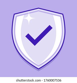 Escudo con la ilustración de marca de verificación Vector