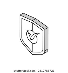 shield check mark isometric icon vector. shield check mark sign. isolated symbol illustration