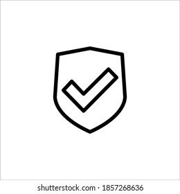 shield and check mark line icon vector template