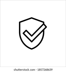 plantilla vectorial de icono de línea de marca de protección