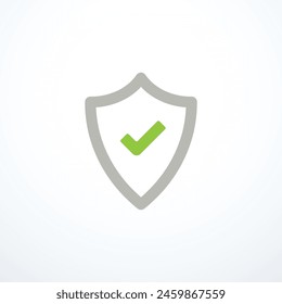 Shield check mark line icon. Vector illustration