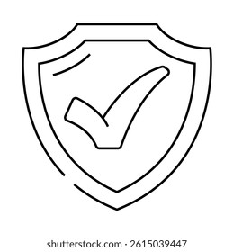 shield check mark line icon vector. shield check mark sign. isolated contour symbol black illustration