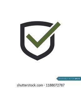 Shield, Check Mark, Check List Icon Vector Template