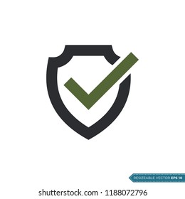 Shield, Check Mark, Check List Icon Vector Template